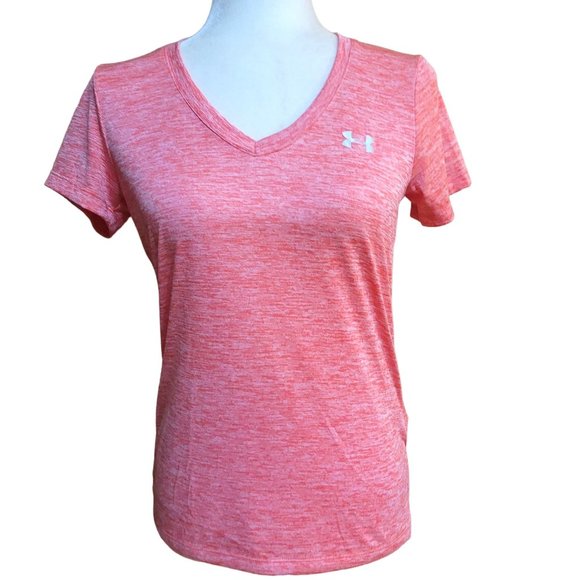 Under Armour Women's Size XS Loose Fit Heat Gear V Neck Short Short Sleeve Tee - Picture 1 of 6